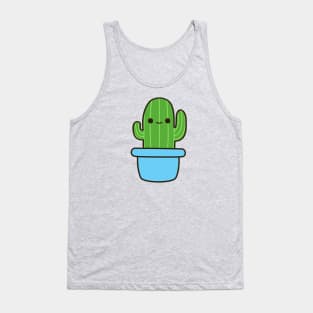 Cute cactus in blue pot Tank Top